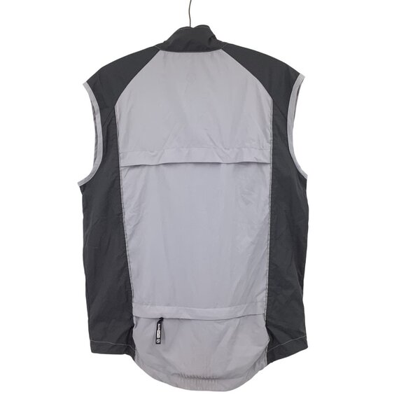IllumiNite Mens Reflective Gray & Black Sleeveless Running Walking Vest Large - Picture 2 of 7